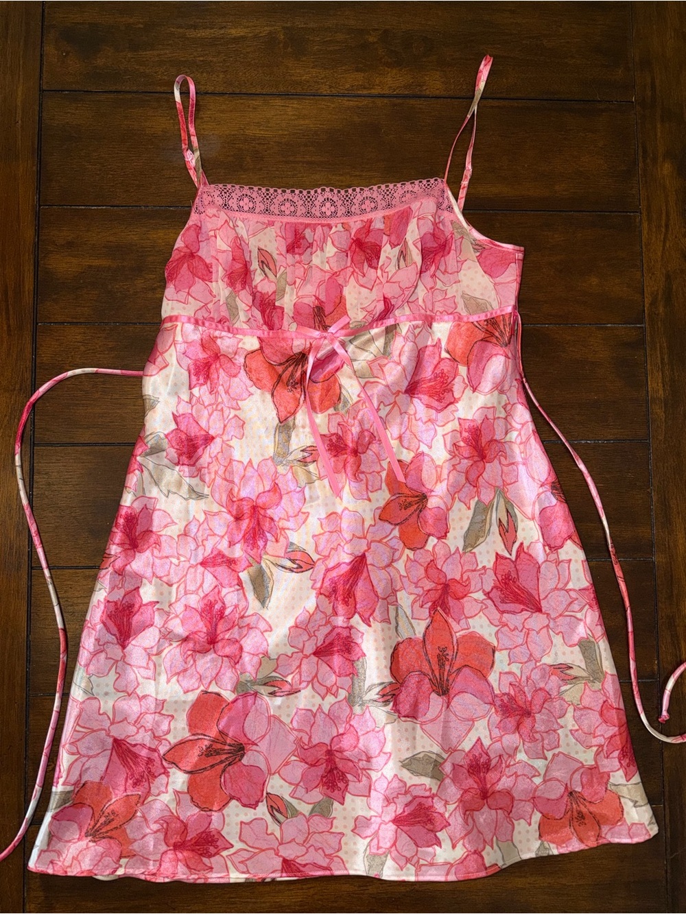 Sexy Silk Pink Floral Slip Dress 💐